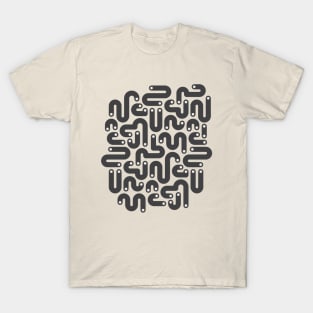 JELLY BEANS Squiggly New Wave Postmodern Abstract 1980s Geometric in Charcoal Black with Gray White Dots - UnBlink Studio by Jackie Tahara T-Shirt